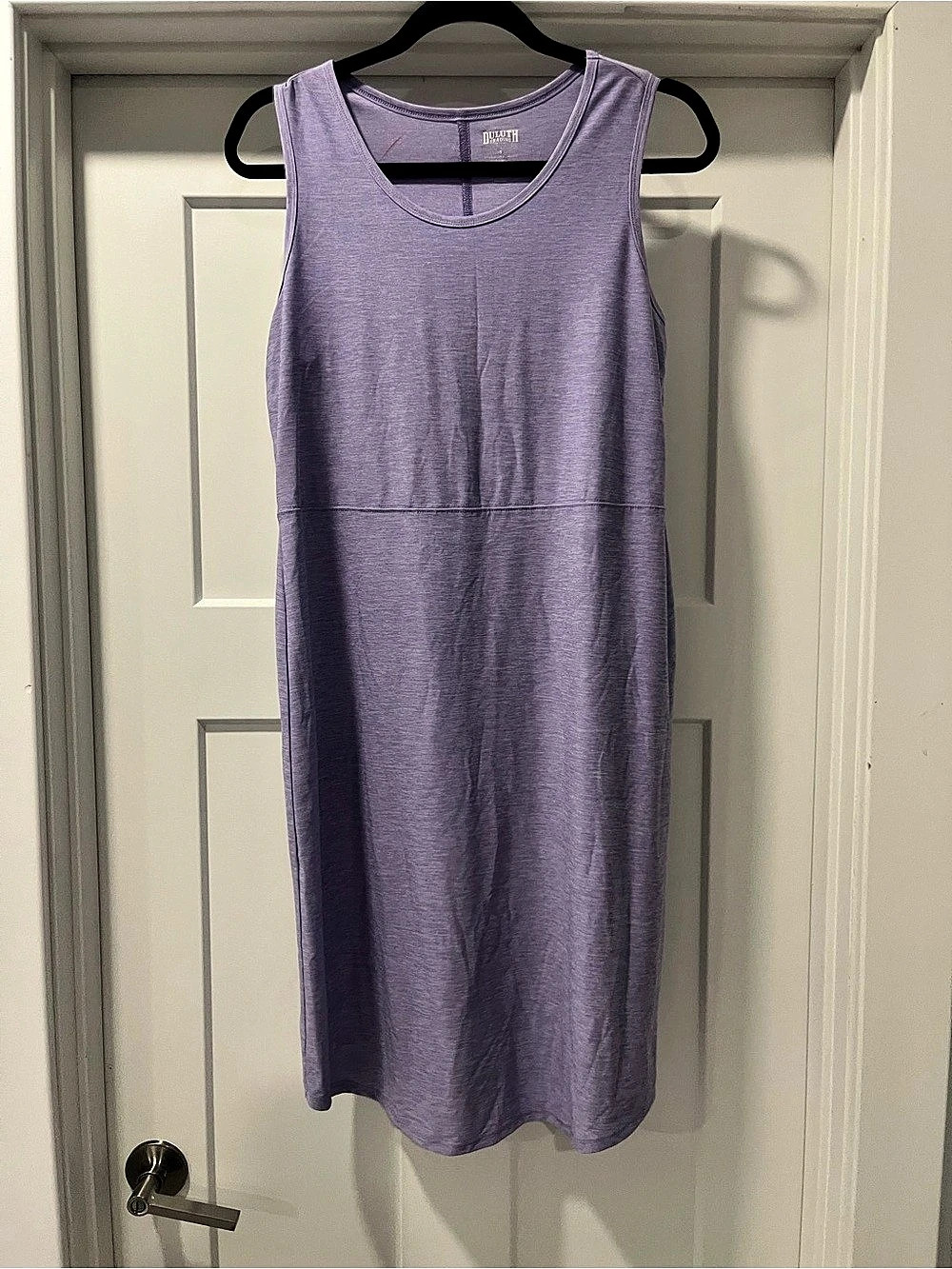 Duluth Trading Co. AKHG Outer Limit Easy Tank Dress Purple Small